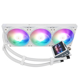 Водяное охлаждение для процессора/ Water Cooling System Thermalright Frozen Warframe 360 Ultra White Argb 360mm, White, ARGB/ Fans: 3x120mm, 70.84CFM, 29.8dBA, 2000RPM/ Pump height 60mm, 23dBA, 3000RPM, Rad thickness 27mm/ S: 1200, 1700, 1851, 2011, 2066