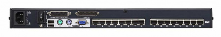 KVM-коммутатор ATEN KH1516A 16-портовый высокой плотности с кабелем Cat 5 KH1516A/KH1516A-AX-G/ 16 Port Cat 5 High Density KVM SW W/POWER
