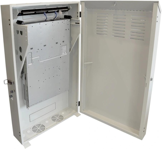 Шкаф коммутационный Lanmaster TWT-CBVRT-5U-6X7-GY настенный 5U 650x250мм пер.дв.металл направл.под винты 68кг серый 505мм 741мм IP20 сталь