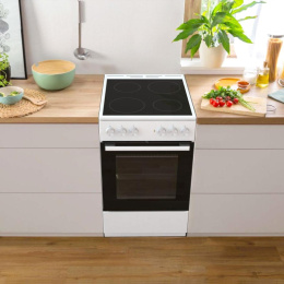 Электрическая плита Gorenje GEC5A41WG, стеклокерамика, белый/черный