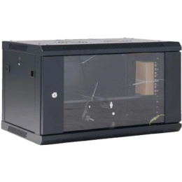 Rexant 04-0954-112 Настенный телекоммуникационный шкаф 19" 9U 550?400мм, дверь стекло, с задней стенкой, разборный, черный RAL 9005