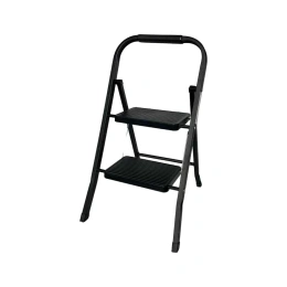 Стремянка стальная АЛЮБЭСТ (черный цвет), 2 ступени, 46 см DLS102B