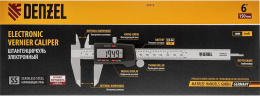 Штангенциркуль электронный Denzel 31613 черный/серый пластиковый футляр