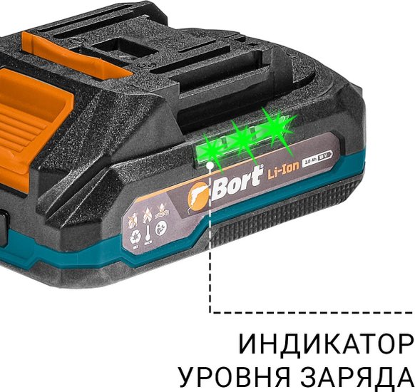 Дрель-шуруповерт аккумуляторная BORT BAB-21S 2x2Ач+ЗУ 93414912