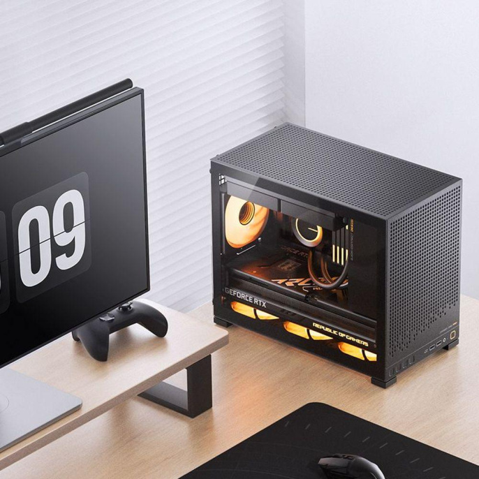 Корпус без блока питания Case JONSBO D32 PRO, Mini-Tower, TG, no fan, 2xUSB-A 3.2 + 1xUSB-C 3.2, mATX, mDTX, mITX Black (D32 PRO BLACK)