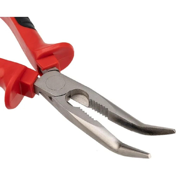 Rexant 12-4621 Тонкогубцы изогнутые 200 мм никелированные, двухкомпонентные рукоятки