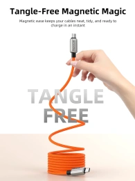 Магнитный кабель USB-C CABLETIME CU08H (CT-CM240-MZB1) 1 м, 480 Мбит/с, 5А/48В, 240Вт, PD 3.1, черный, для быстрого заряда смартфонов и ноутбуков