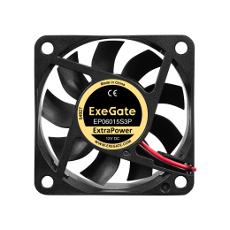 Вентилятор 12В DC ExeGate ExtraPower EP06015S3P 60x60x15 мм, Sleeve bearing подшипник скольжения , 3pin, 4800RPM, 32dBA (EX297029RUS)