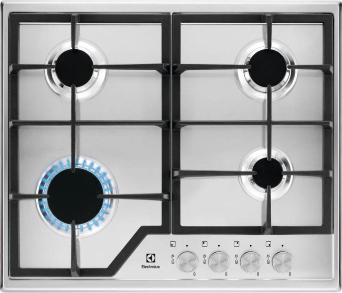Газовая варочная панель Electrolux KGS6426SX, 4 конфорки, нержавеющая сталь, серебристый