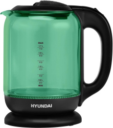 Чайник электрический Hyundai HYK-G2807 1.7л. 2200Вт бирюзовый/черный корпус: стекло