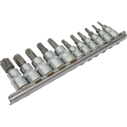 Набор головок со вставками TORX РROFFI (11 шт; T10-T60; 1/4"+3/8"; CrV) ABTOMTOOL 5443011