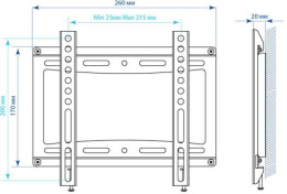 Кронштейн для телевизора Kromax IDEAL-5, 15-47", настенный, фиксированный,  белый [26021]