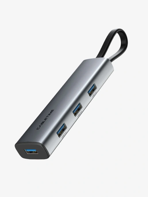 USB-Хаб CABLETIME CB21G (CT-HUBP4-AG) на USB3.0×4 4-в-1
