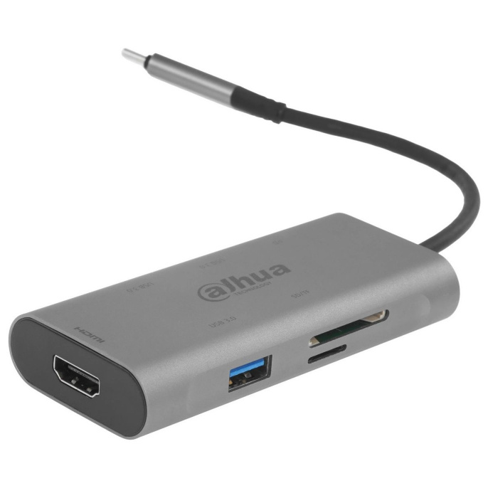 Док станция DAHUA Док станция 7 in 1 USB 3.1 Type-C to USB 3.0 + HDMI + SD/TF + PD Docking Station DH-TC37