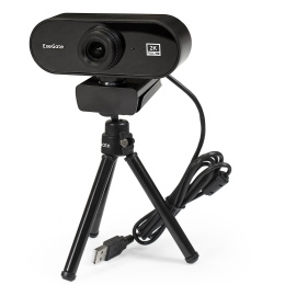 Веб-камера ExeGate Stream C940 2K T-Tripod (5Мп, 2560x1440, 30fps, H.264, ручной фокус, телескопический штатив Tripod Tele Ball, 4-линзовый объектив (стекло), микрофон с шумоподавлением, универсальное крепление, USB, кабель 1,5 м, Windows® 7/8/10/11, Mac