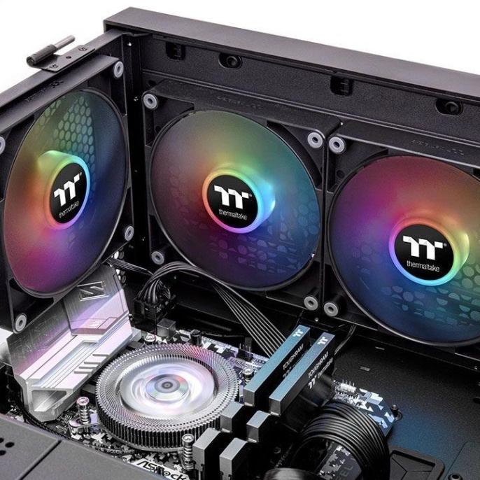 Вентилятор Thermaltake CT120 Sync 2шт, 120мм, 4-pin, 2000об/мин, 25.8 дБ, ARGB, черный, Ret [cl-f149-pl12sw-a]