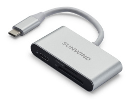 Картридер внешний SunWind SW-CR051-S, серебристый