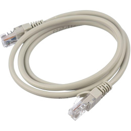Патч-корд GoPower RJ-45 m -RJ-45 m 1.0м кат.5е ПВХ 26AWG CCA серый в пакете 1/100 (00-00029034)