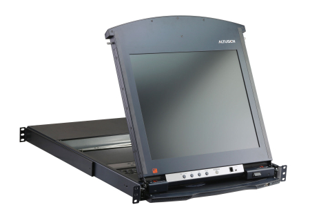 KVM консоль ATEN 17" 1-Local/Remote Share Access 16-Port Multi-Interface Cat 5 Dual Rail LCD KVM over IP switch KL1516AIM-AXA-RG