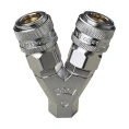 Куплунг внутренняя резьба - мама, 2 выхода CDC Pneumatics OLC 2A