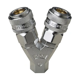 Куплунг внутренняя резьба - мама, 2 выхода CDC Pneumatics OLC 2A