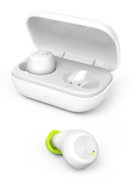 Наушники HAMA Spirit Chop, Bluetooth, внутриканальные, белый/зеленый [00184081]