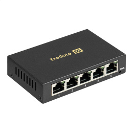Коммутатор неуправляемый ExeGate EDGS-1005D (5-портовый гигабитный UTP 10/100/1000 Base-T, металлический корпус, с функцией энергосбережения (Green Ethernet Technology), настольный) EX298693RUS