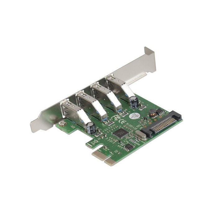 Контроллер ExeGate EXE-314 PCI-E x1 v2.0, 4*USB3.0 ext., разъем доп.питания SATA 15pin, VIA Labs Chipset VL805 EX283716RUS