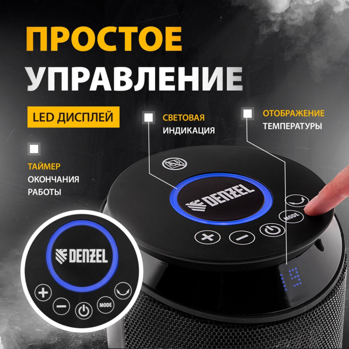 Тепловентилятор Denzel DTFC-2000 2000Вт черный