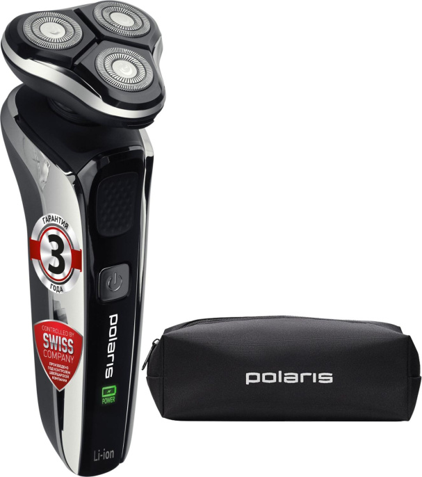Электробритва Polaris Pro 5 blades+ PMR 0307RC wet&dry, черный и хром