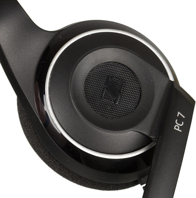 Наушники с микрофоном Sennheiser PC 7 черный 2м накладные USB оголовье 504196