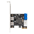 Контроллер ExeGate EXE-342 (PCI-E x1 v2.0, 2*USB3.0 ext.+ 1*19pin int. (внутренние коннекторы для подключения 2*USB3.0 портов на корпусе), разъем доп.питания, VIA Labs Chipset VL805) EX296209RUS