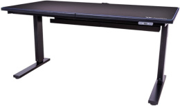 Стол игровой Thermaltake ToughDesk 350 Smart GGD-EDN-BKEIRW-01 с электрорегулировкой высоты, полноразмерным ковриком для мыши с RGB-подсветкой, скорость мотора: 49 об/мин, крутящий момент: 16 Н·м, максимальная нагрузка: 150 кг, толщина столешницы: 2.5