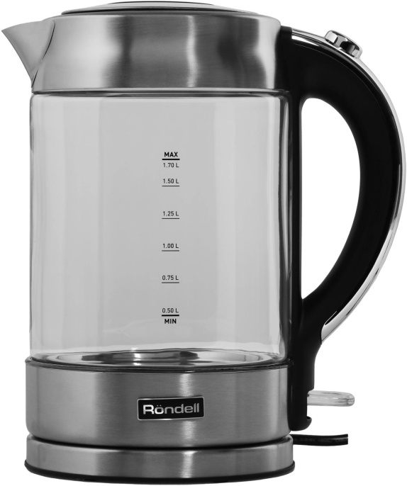 Чайник электрический Rondell 1001-RE-01 1.7л. 2200Вт серебристый корпус: стекло/металл RDE-1001