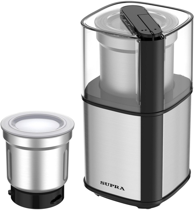 Кофемолка Supra CGS-320 300Вт сист.помол.:ротац.нож вместим.:80гр серебристый