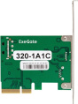 Контроллер ExeGate EXE-320-1A1C 10Gbps (PCI-E x4 v3.0, USB3.2 Gen2 1xType-A + 1xType-C ext., SuperSpeed+ скорость до 10 Гбит/с, разъем доп.питания, ASMedia Chipset ASM1142) EX298302RUS