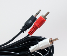 VCOM VAV7183-10M Кабель соединительный 3.5 Jack (M) - 2xRCA (M), стерео, аудио, 10m