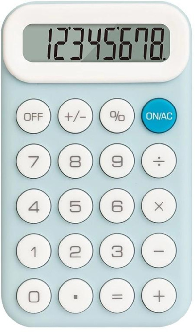 Калькулятор карманный Deli EM10 светло-голубой 8-разр.