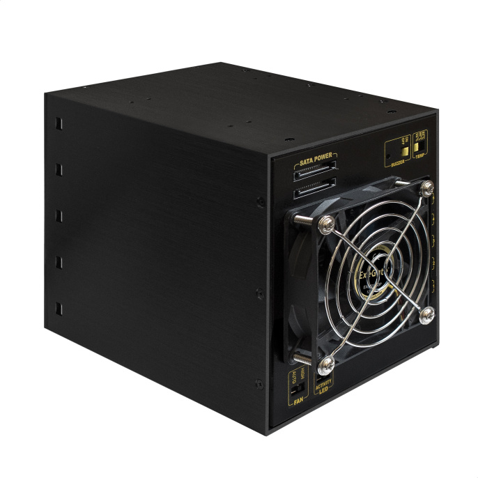 Корзина для HDD ExeGate HS535-12G (универсальная, на 5*3,5" SATA3/12G SAS HDD, занимает 3*5,25" отсека, RTL) EX289284RUS