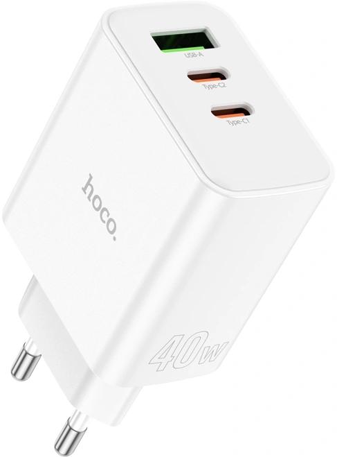 Сетевое зар./устр. Hoco C126A Pure power PD40W three-port 2C1A charger EU 40W 3A PD+QC универсальное белый (28547227)