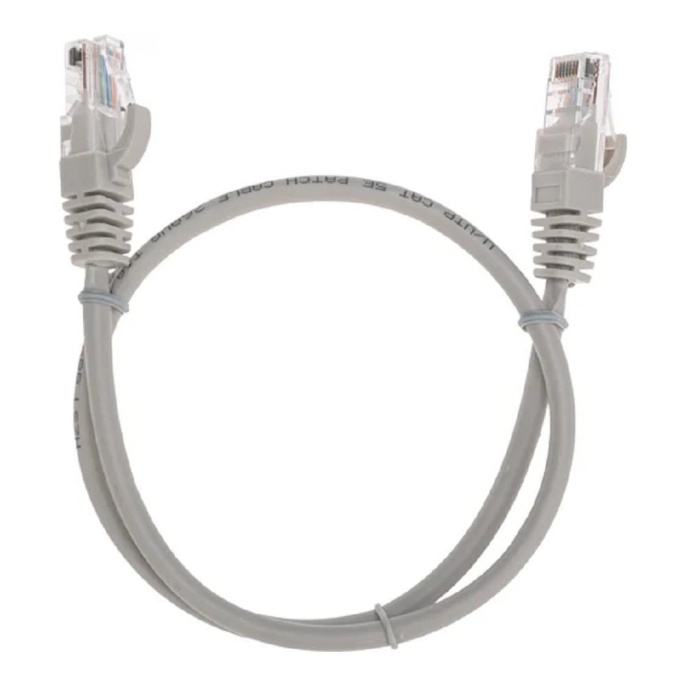 Rexant 02-0100-05 Патч-корд U/UTP, CAT 5e, RJ45-RJ45, 26AWG, LSZH, серый, 0,5м