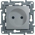 Legrand 672434 Розетка 2К со шторками - немецкий стандарт - винтовые зажимы - 16 А - 250 В~ - Etika - алюминий