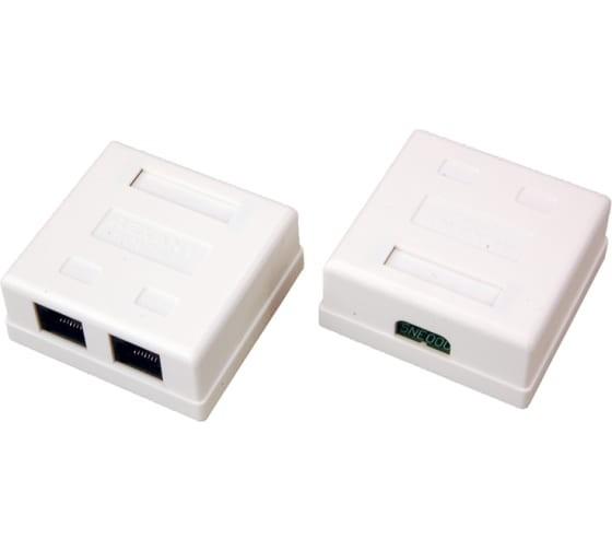 REXANT 06-0105-C Розетка сетевая LAN, на стену, 2 гнездо 8Р8С RJ-45 , CAT 5е