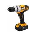 Дрель-шуруповерт JCB аккумуляторная -18DD-B-E 18V, max 45Nm в комплекте с зарядным устройством -18VFC-E 2.4A и батареей аккум -20LI-E 2.0AH JCB-18DD-2X-E 57237