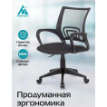 Кресло Бюрократ CH 696, на колесиках, сетка/ткань, черный [ch 696 black] 1776096