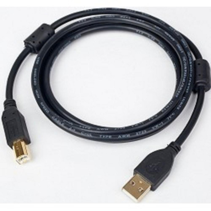 Bion Кабель интерфейсный USB 2.0 AM/BM, позолоченные контакты, ферритовые кольца, 3 м, черный [BXP-CCF-USB2-AMBM-030]