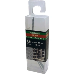 Сверло по металлу PROFI HSS-G P6M5 (10 шт; 1.0x34 мм) Росомаха 703010