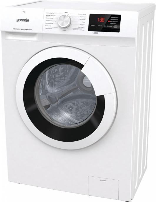 Стиральная машина Gorenje WHE60SFS с паром, с фронтальной загрузкой, с паром, 6кг, 1000об/мин