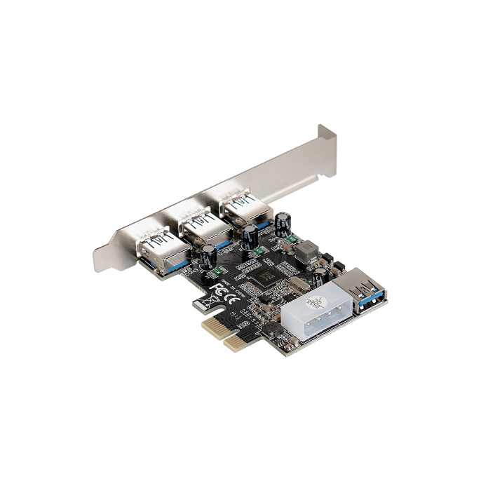 Контроллер ExeGate EXE-367 (PCI-E x1 v2.0, 3*USB3.0 ext. + 1*USB3.0 int., разъем доп.питания, VIA Labs Chipset VL805) EX283720RUS