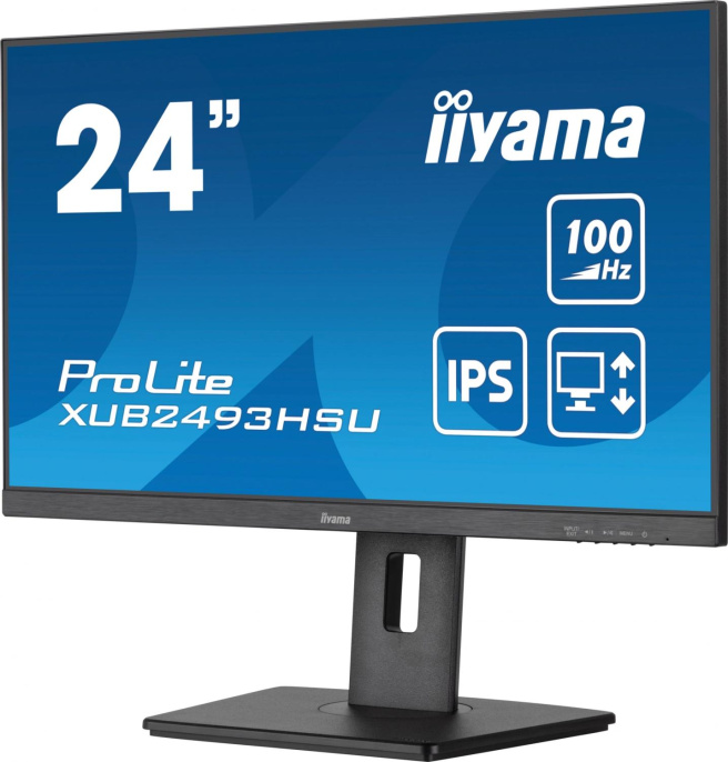 23.8" Монитор Iiyama ProLite XUB2493HSU-B7, 1920x1080, IPS, 100Гц, 1хHDMI, 1хDP, черный